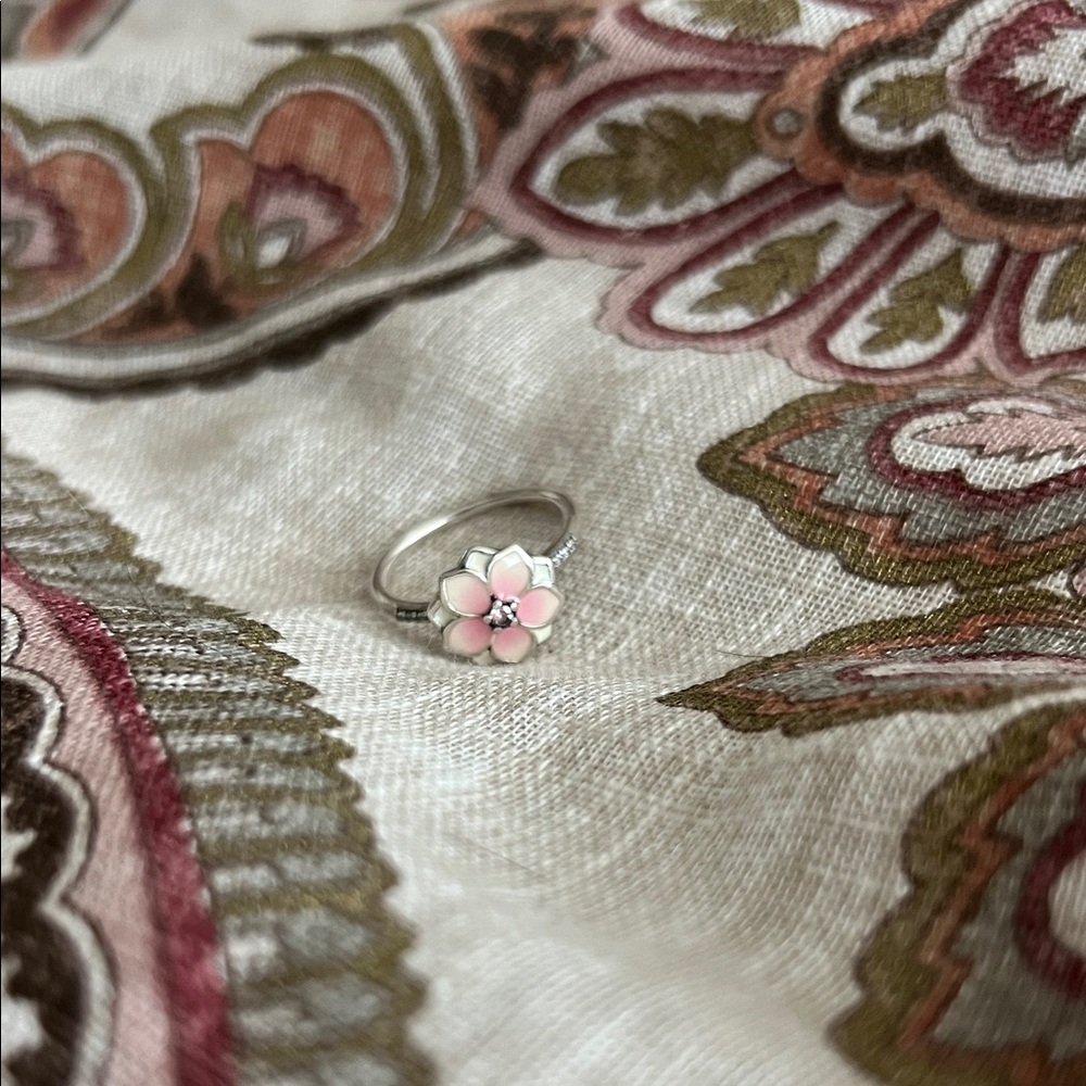 Pandora Magnolia Flower Ring sz 52